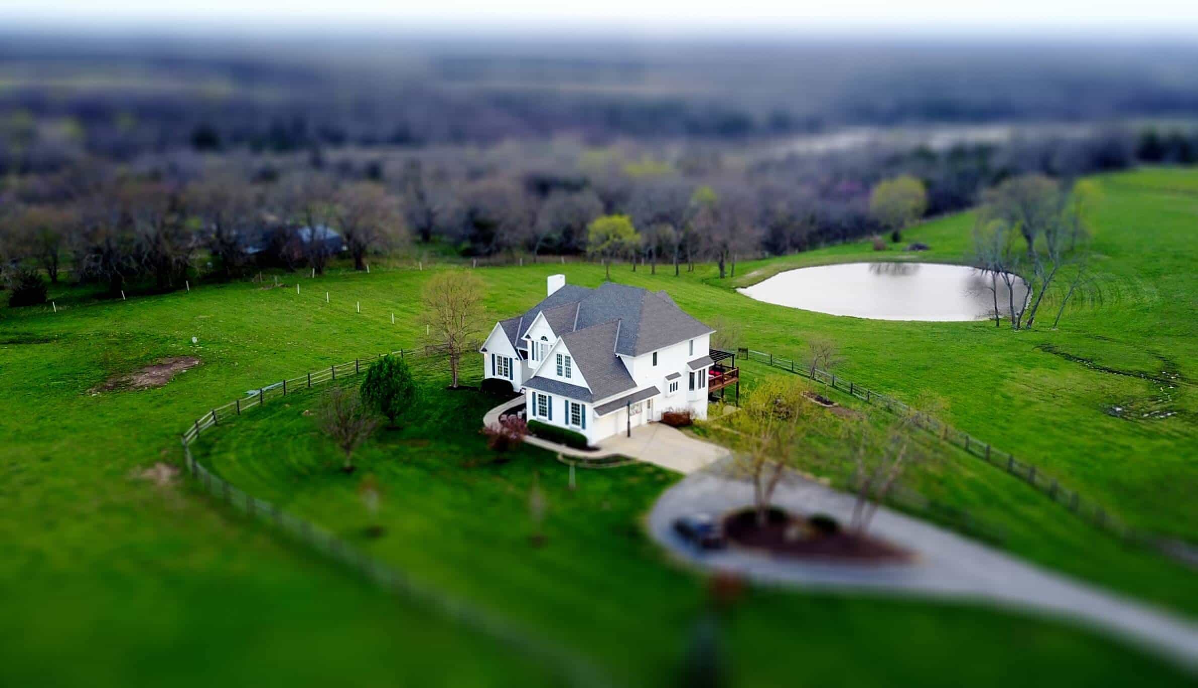 aerial shot of a house